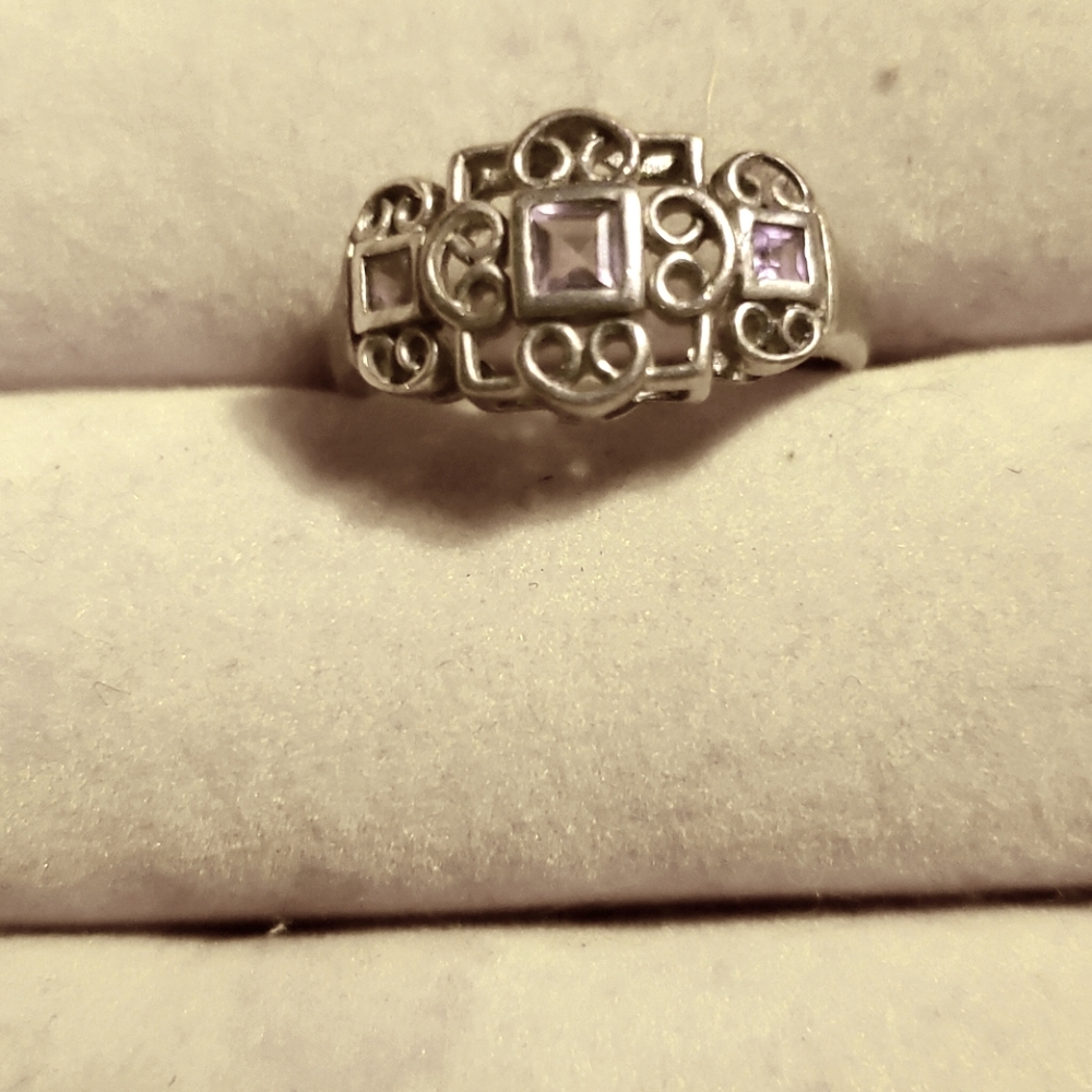 Vintage Sterling Silver Filigree Amethyst …